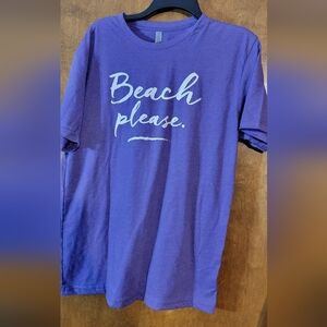 Purple "Beach Please" t-shirt
